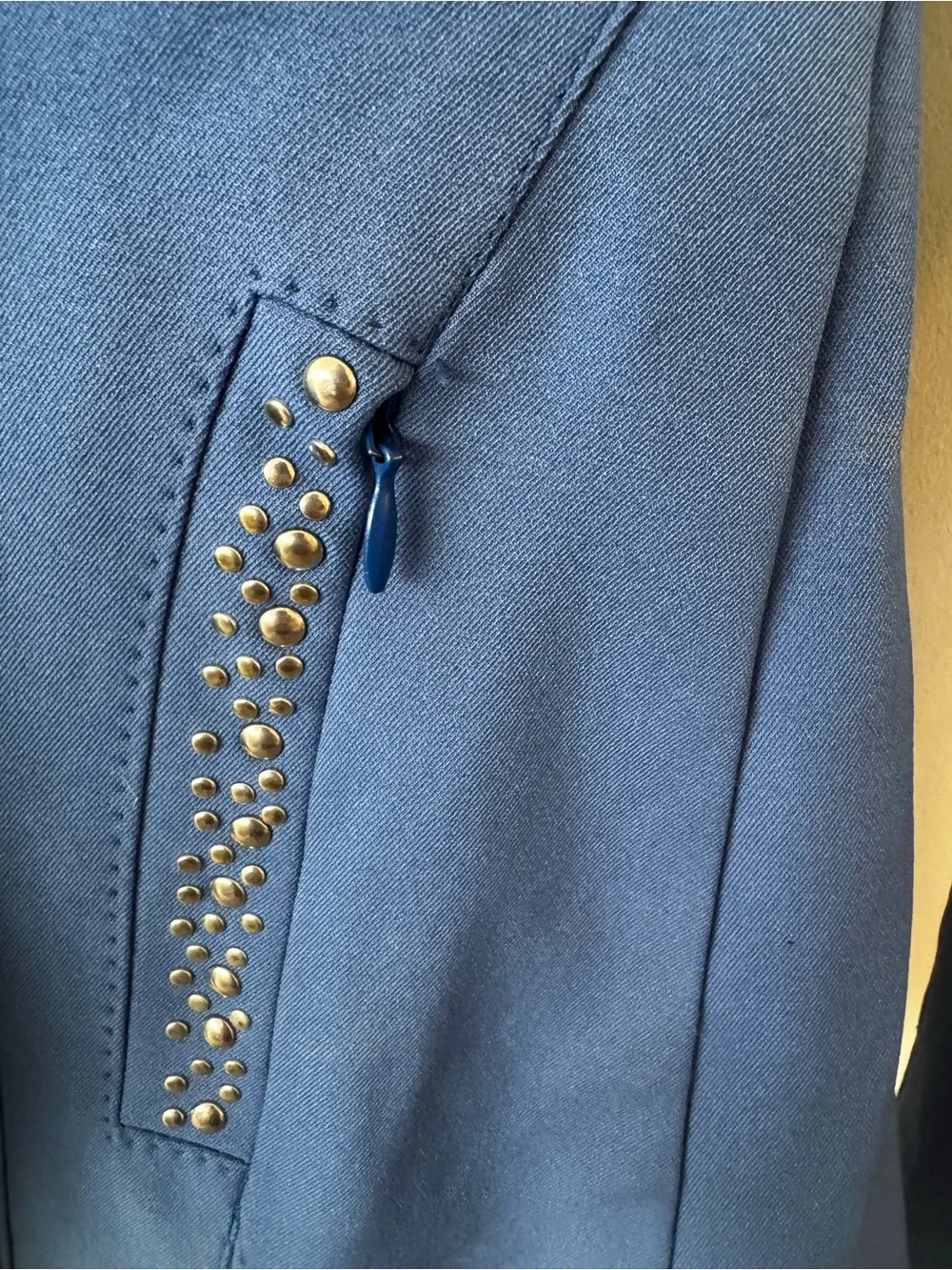 Animo Italia Show Jacket Blue w/ Stud Embellishments & Floral Trim IT 40/US 4 - Picture 16 of 16